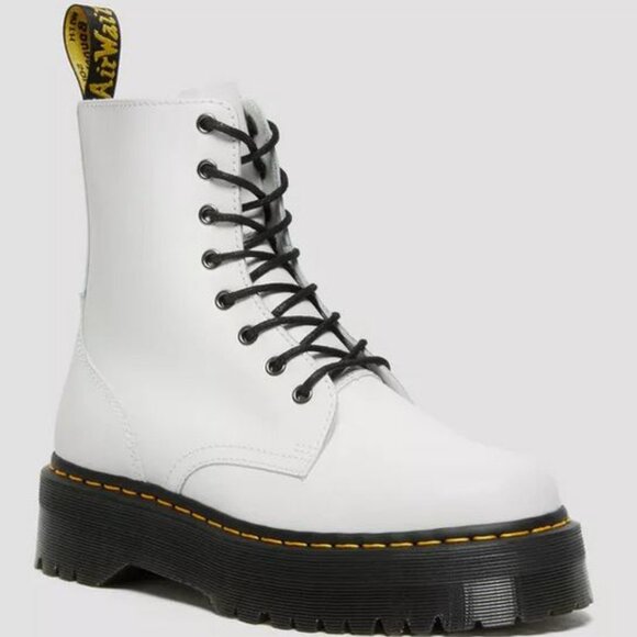 DR. MARTENS Jadon 8-Eye Boot - White Polished Smooth Leather - Picture 6 of 8